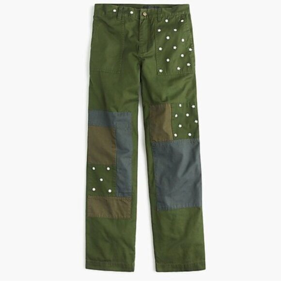 J. Crew Embroidered Daisy Patchwork Boyfriend Chinos - Picture 4 of 10